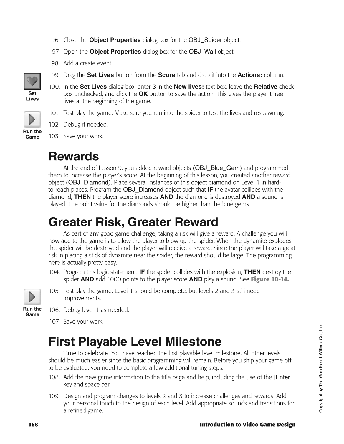 Introduction to Video Game Design, 1st Edition page 168