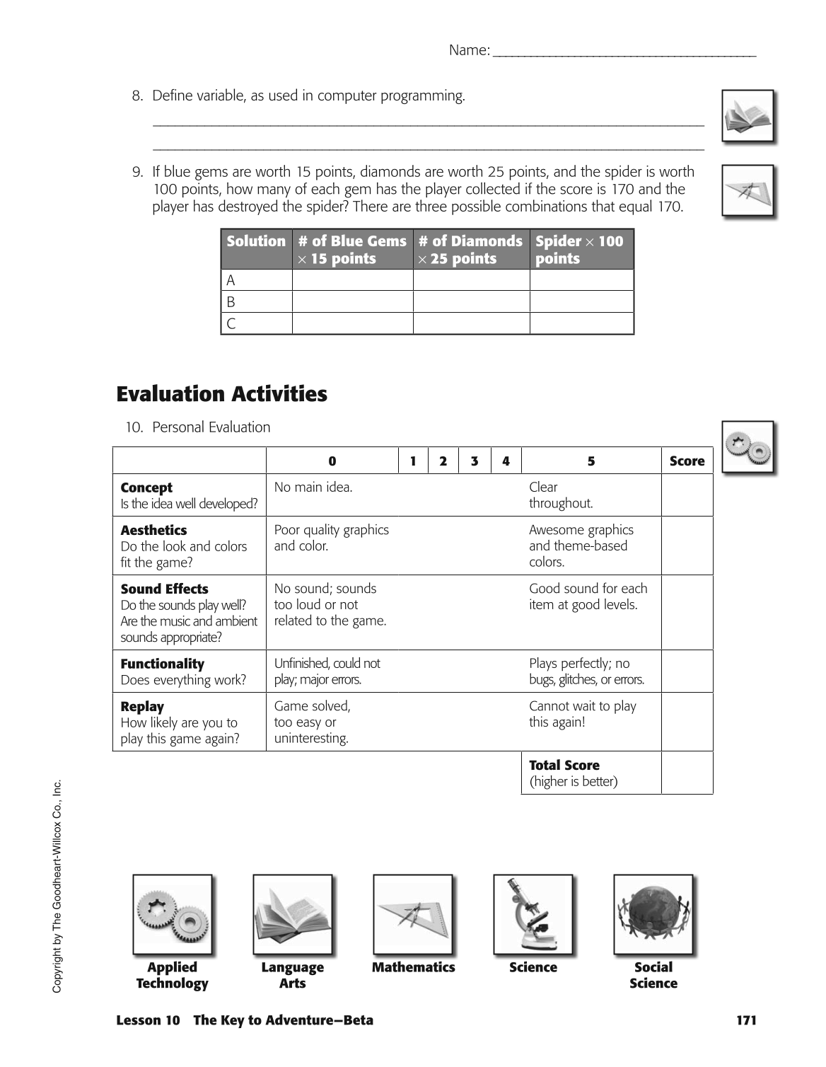 Introduction to Video Game Design, 1st Edition page 171