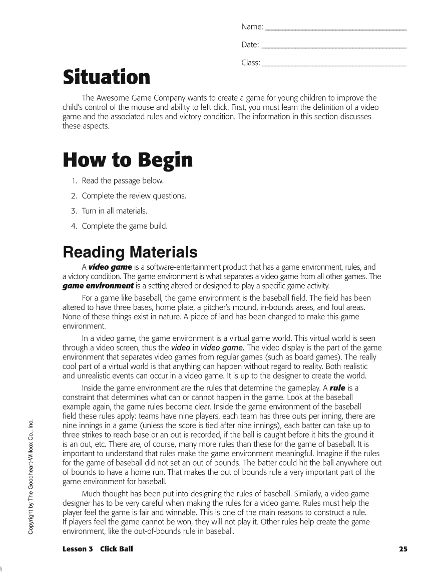 Introduction to Video Game Design, 1st Edition page 25