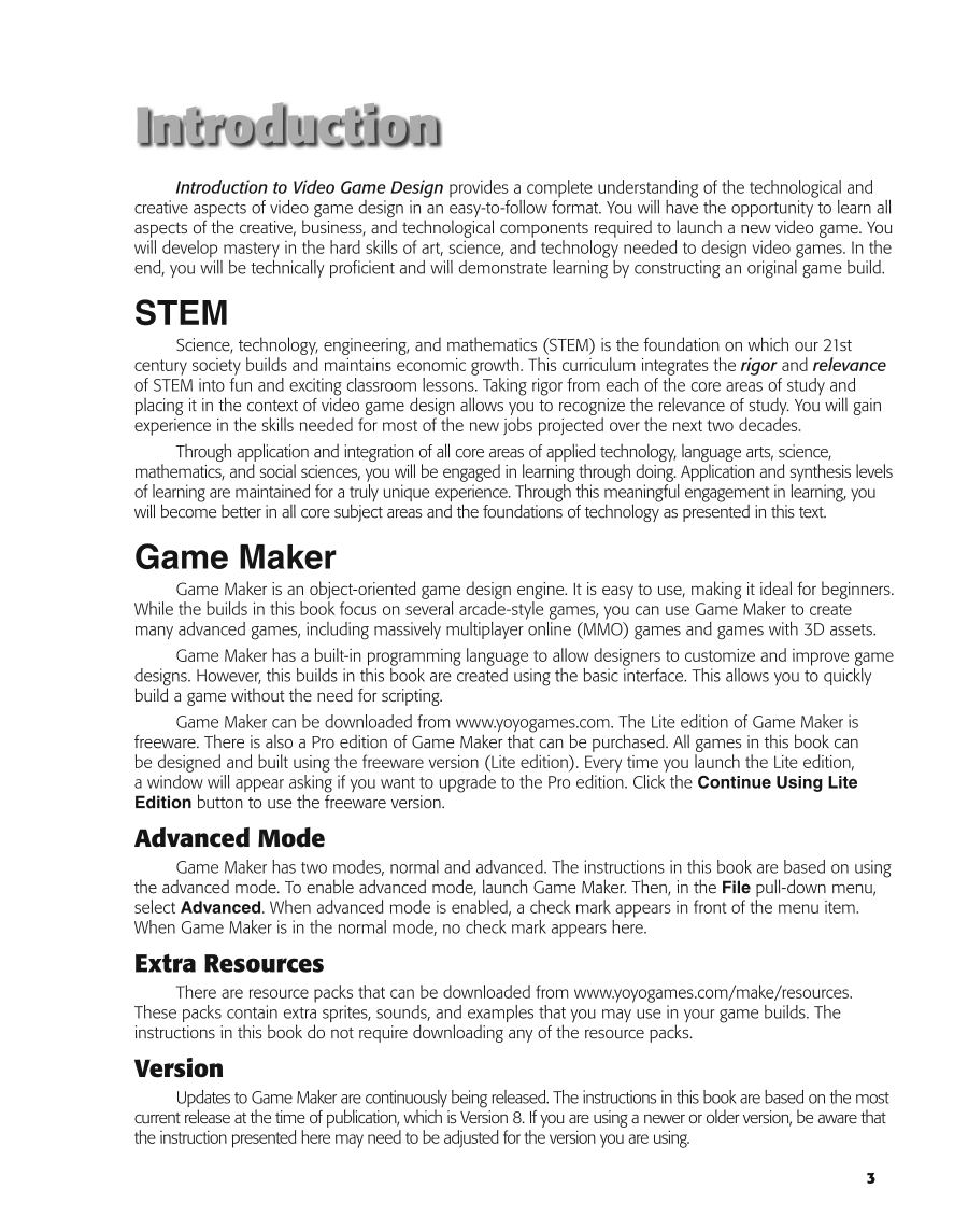 Introduction to Video Game Design, 1st Edition page 3
