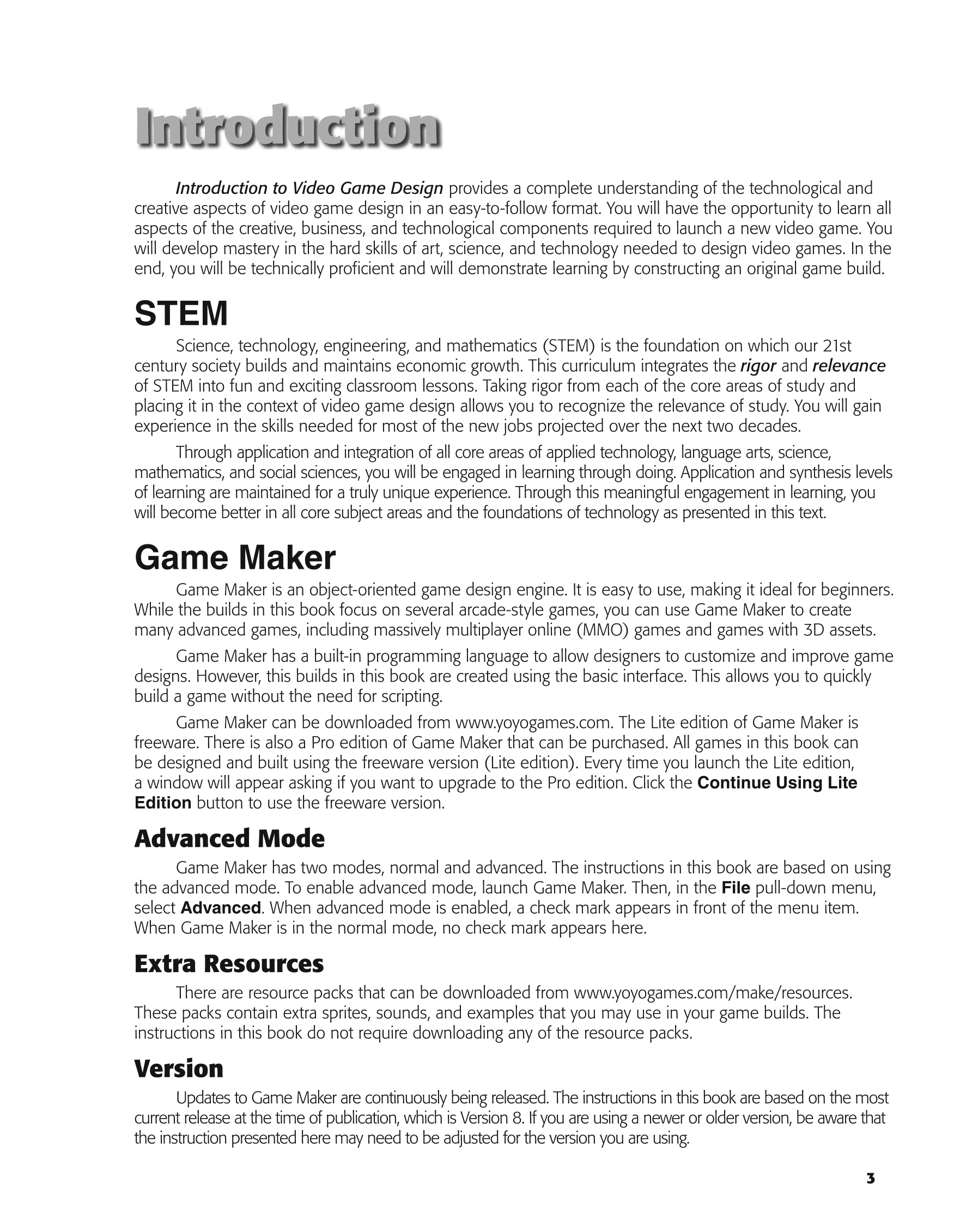 Introduction to Video Game Design, 1st Edition page 3