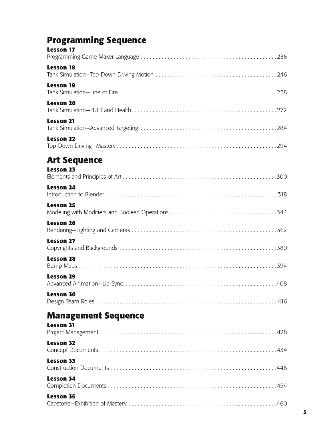 Introduction to Video Game Design, 1st Edition page 5