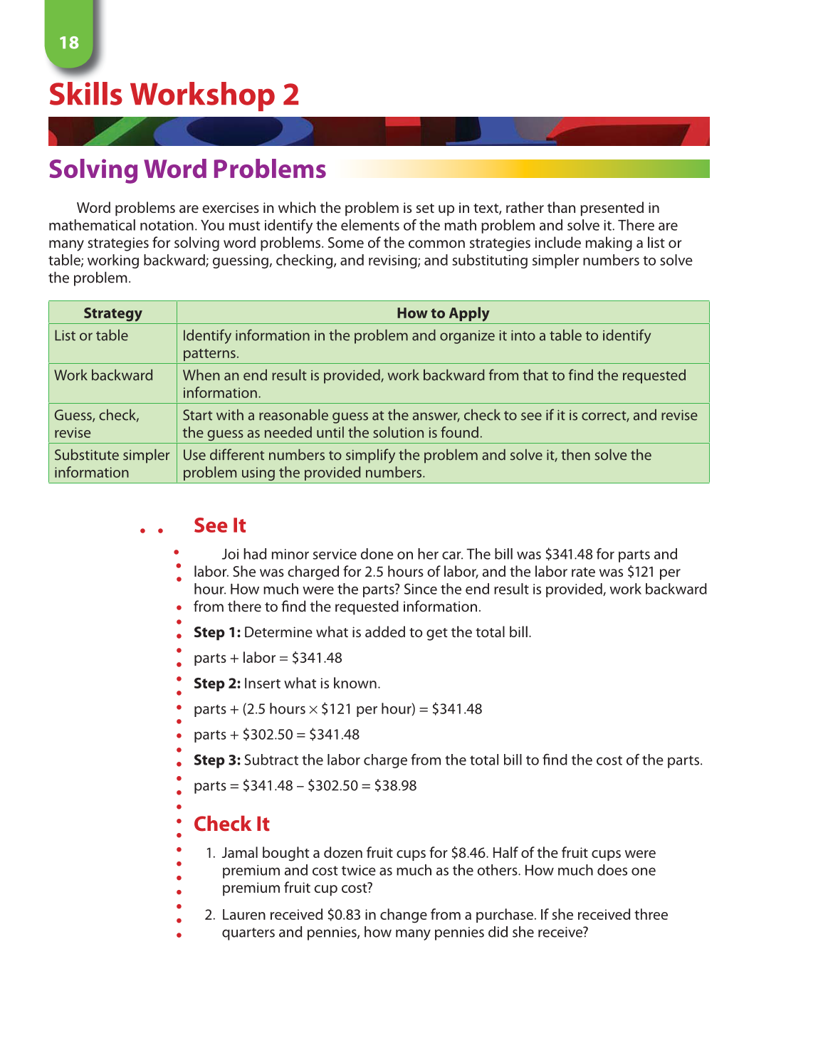 Math for Financial Literacy, 1st Edition page 18