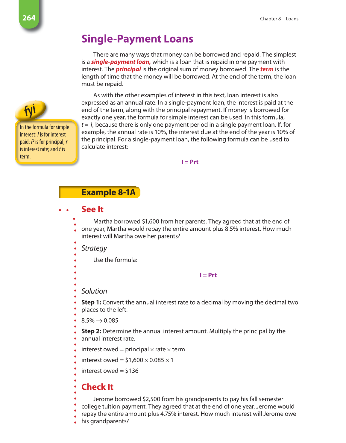 Math for Financial Literacy, 1st Edition page 264