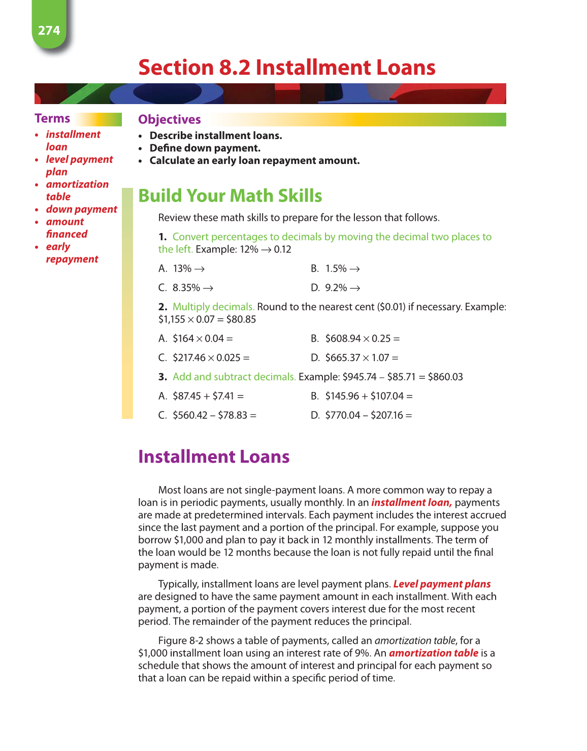 Math for Financial Literacy, 1st Edition page 274