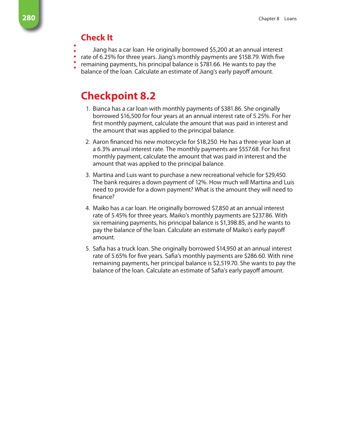 Math for Financial Literacy, 1st Edition page 280