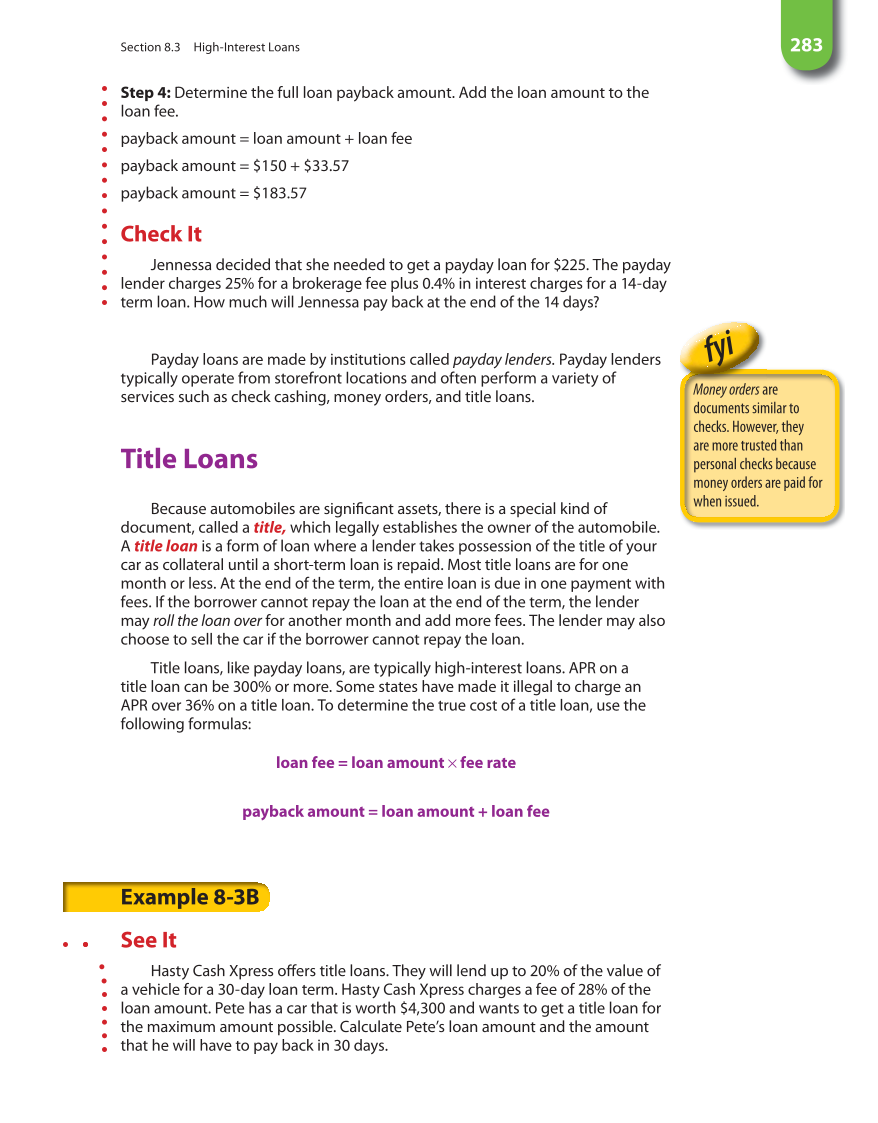 Math for Financial Literacy, 1st Edition page 283