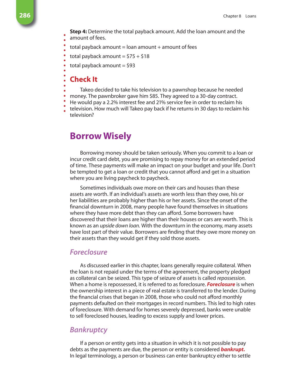 Math for Financial Literacy, 1st Edition page 286