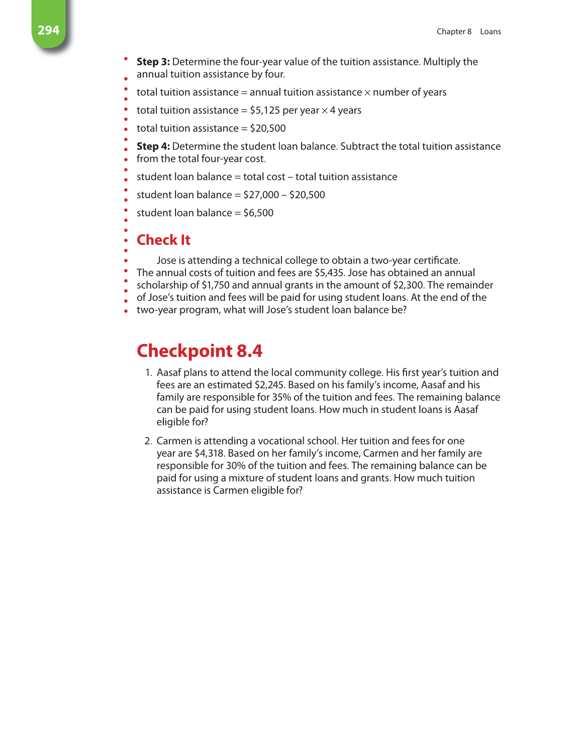 Math for Financial Literacy, 1st Edition page 294