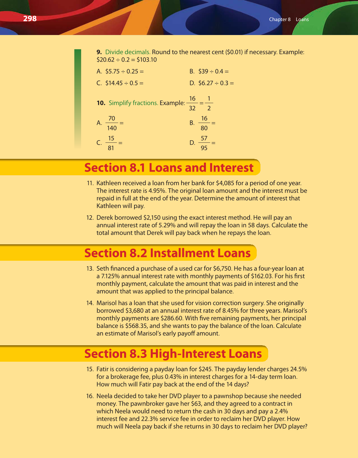 Math for Financial Literacy, 1st Edition page 298