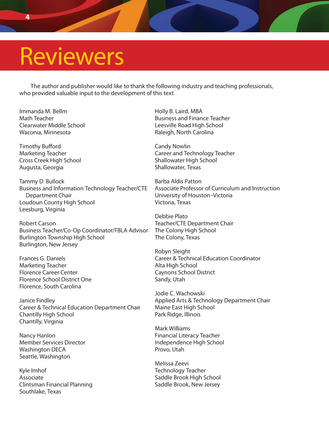 Math for Financial Literacy, 1st Edition page 4