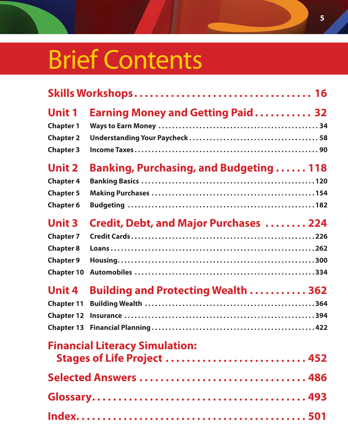 Math for Financial Literacy, 1st Edition page 5