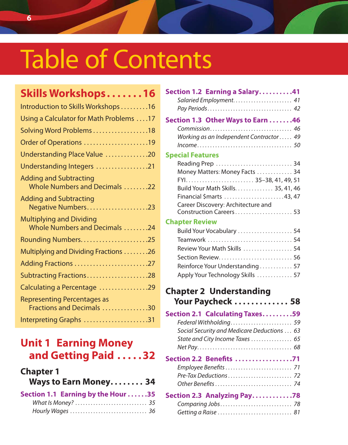 Math for Financial Literacy, 1st Edition page 6