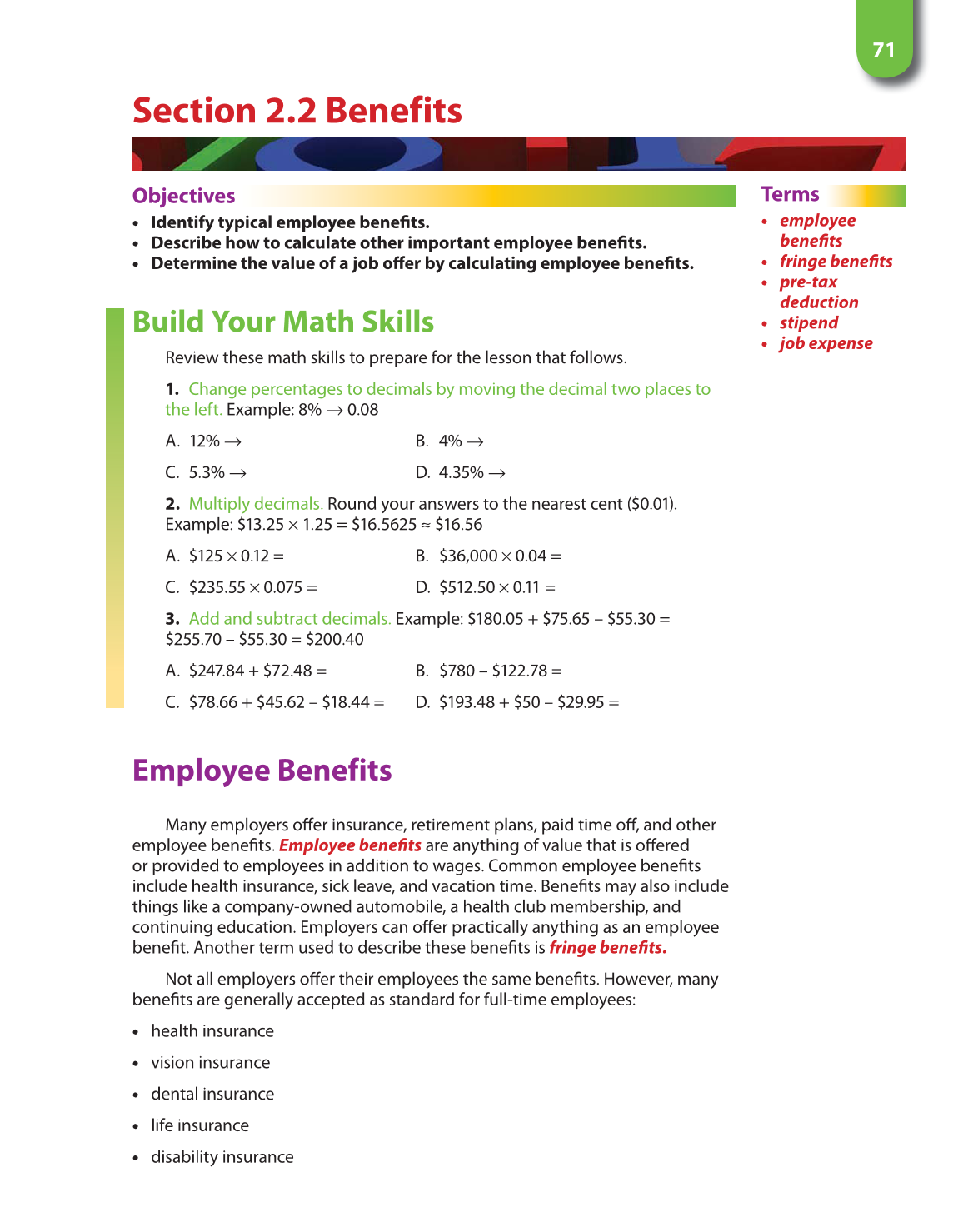 Math for Financial Literacy, 1st Edition page 71