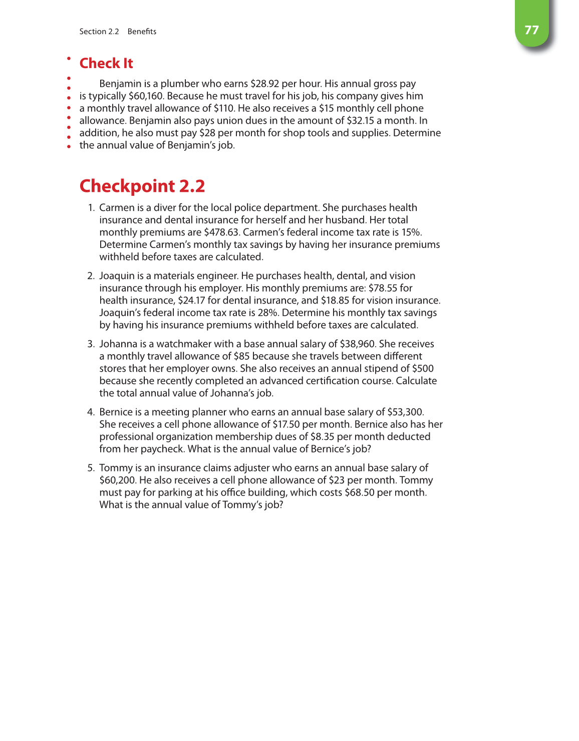 Math for Financial Literacy, 1st Edition page 77