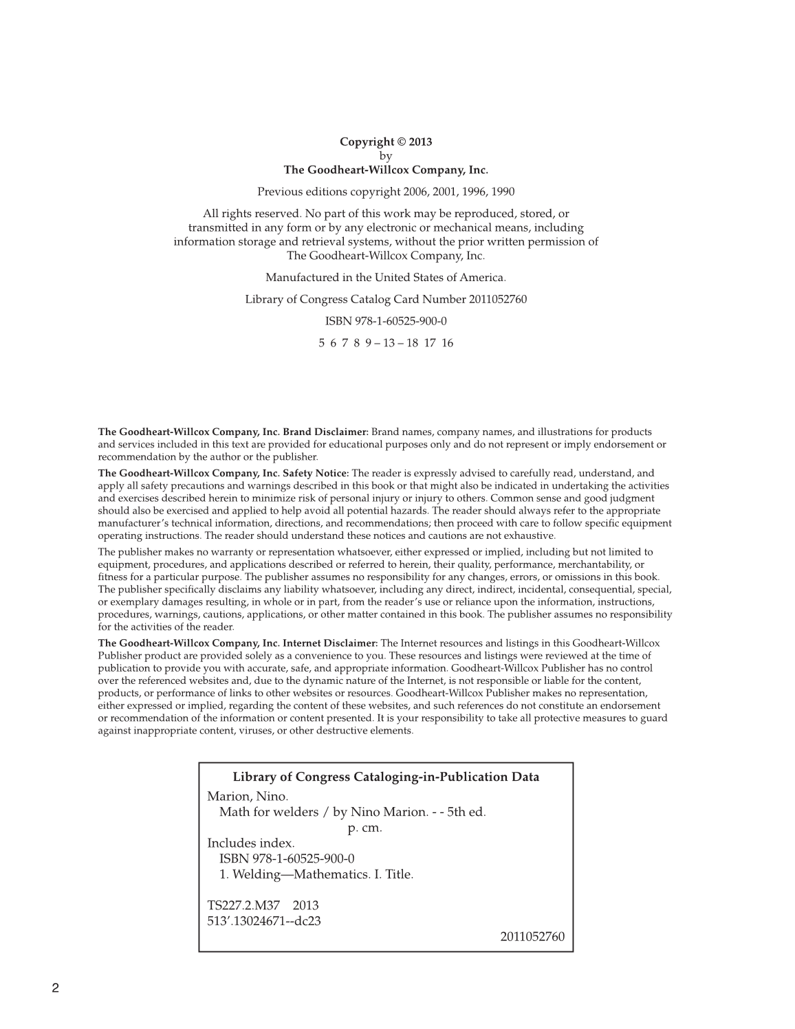 Math for Welders, 5th Edition page 2