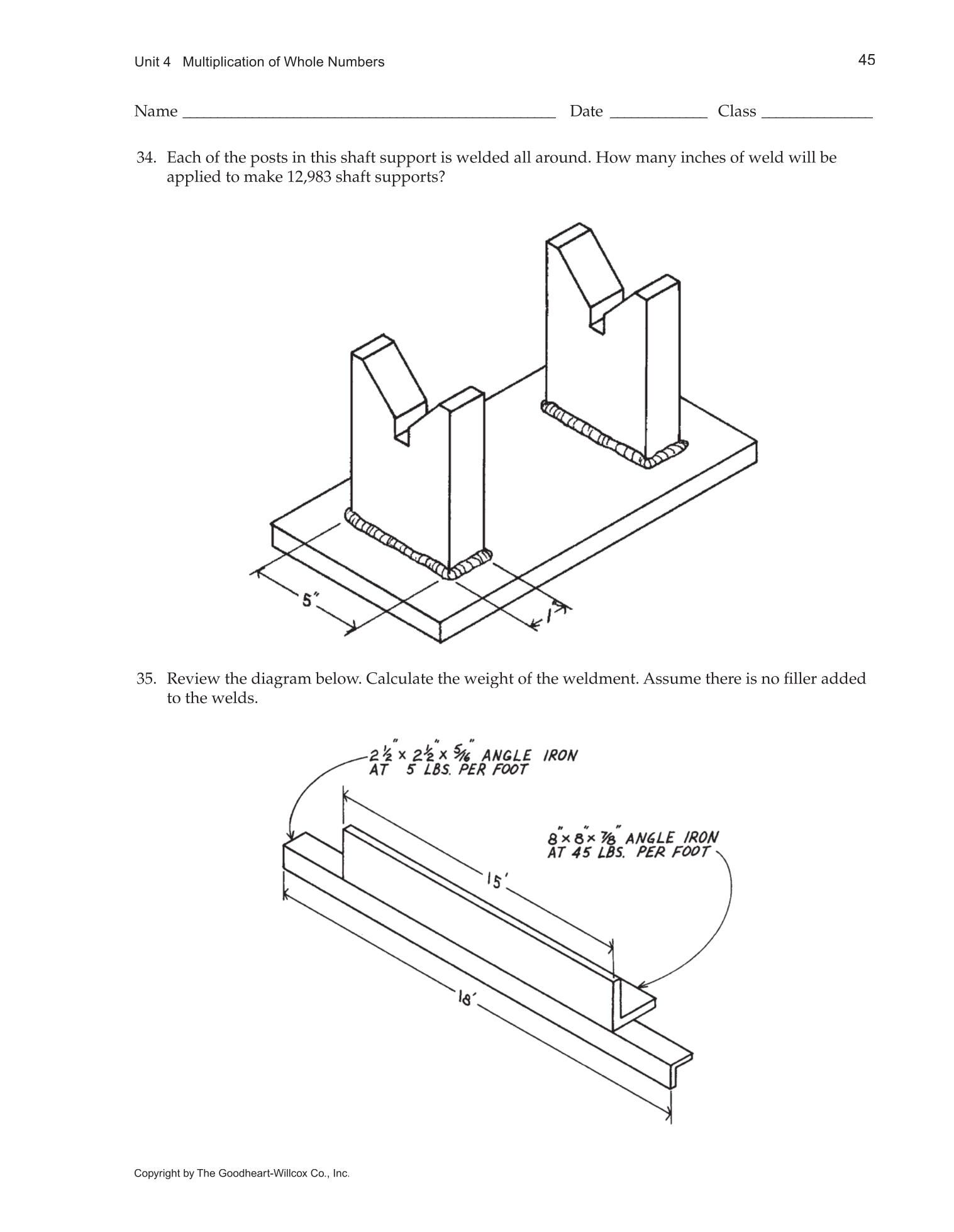 Math for Welders, 5th Edition page 45