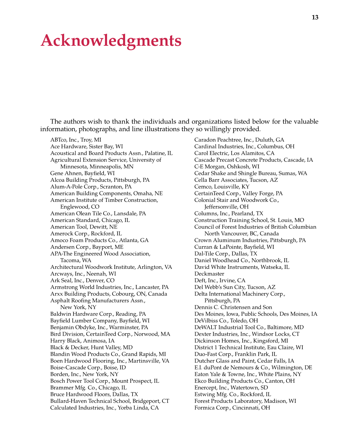 Modern Carpentry, 11th Edition page 13