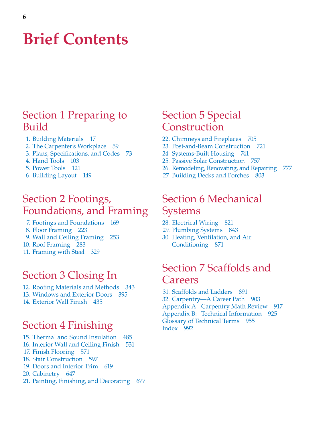 Modern Carpentry, 11th Edition page 6