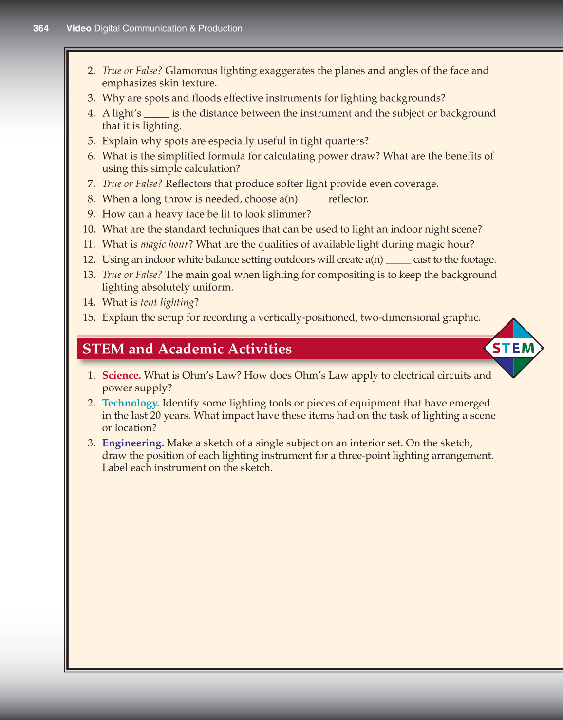 Video: Digital Communication &amp; Production, 3rd Edition page 364