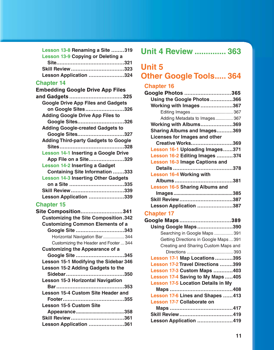 Using Google Apps, 1st Edition page 11