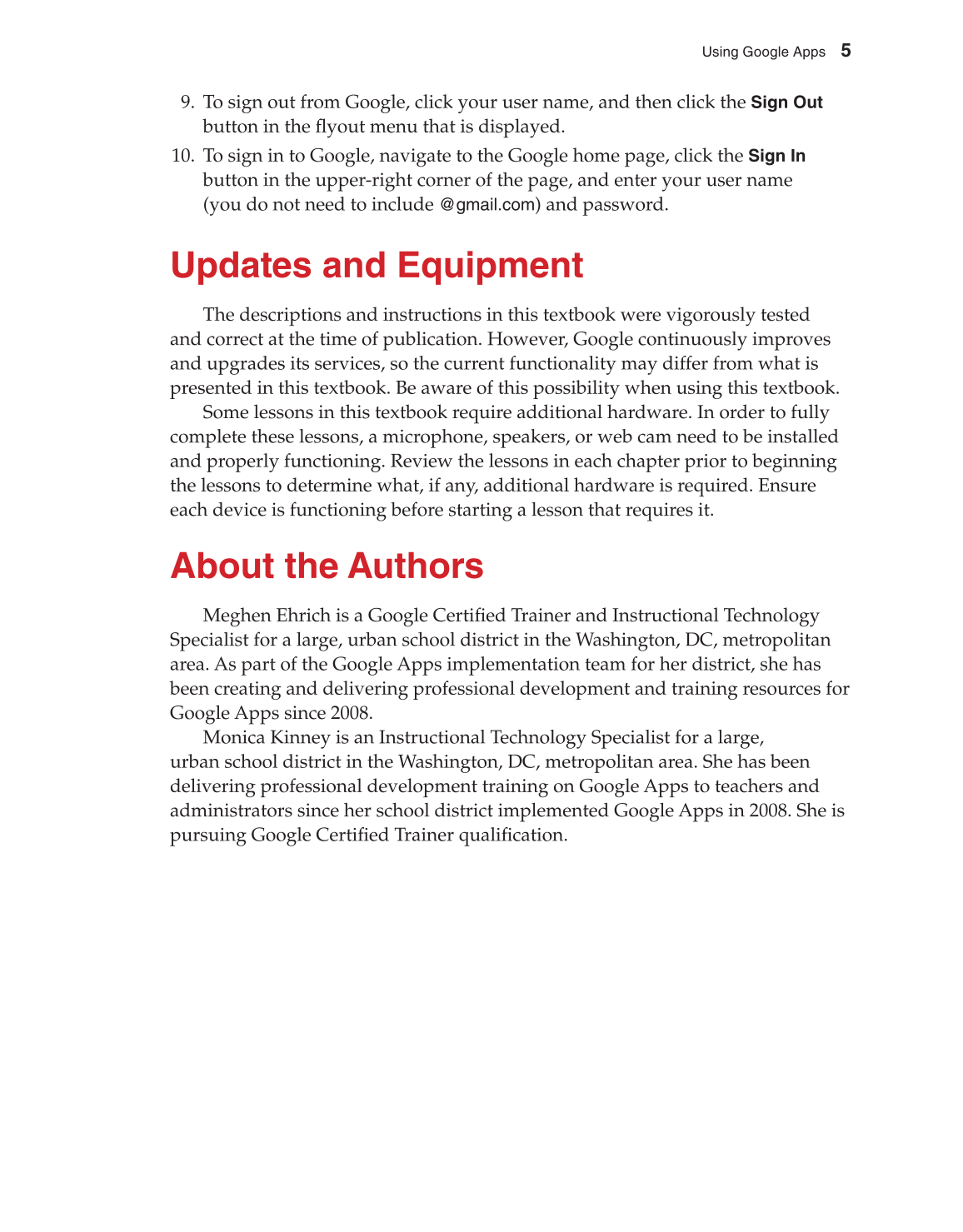 Using Google Apps, 1st Edition page 5