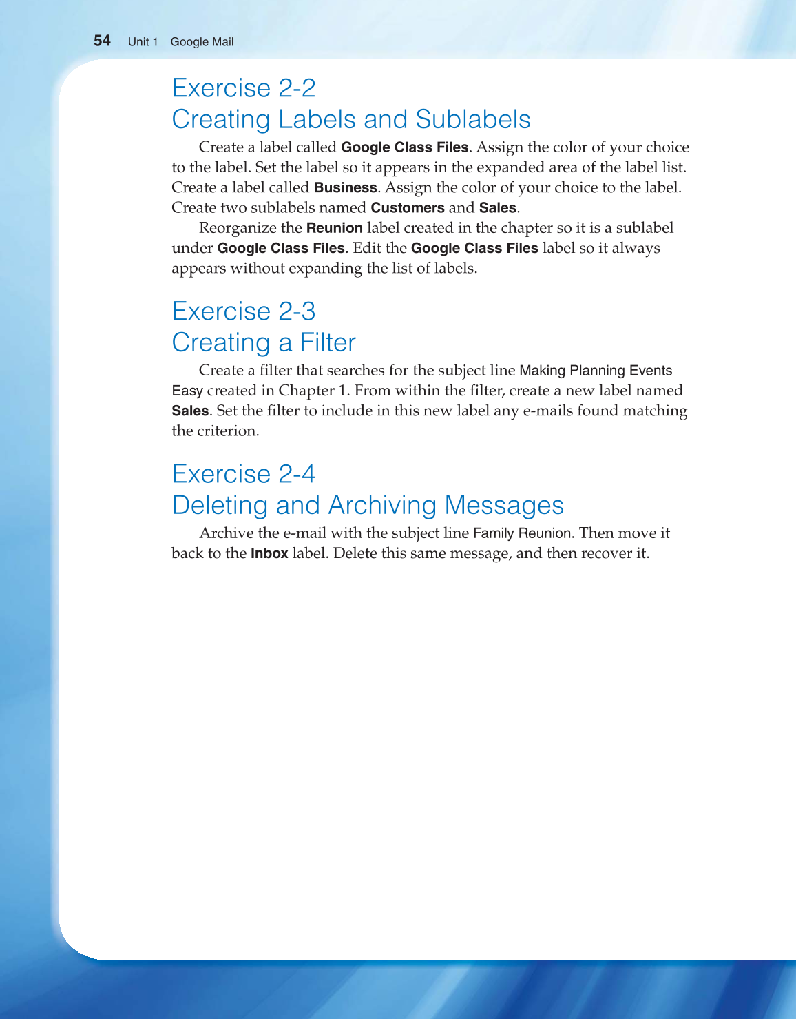 Using Google Apps, 1st Edition page 54