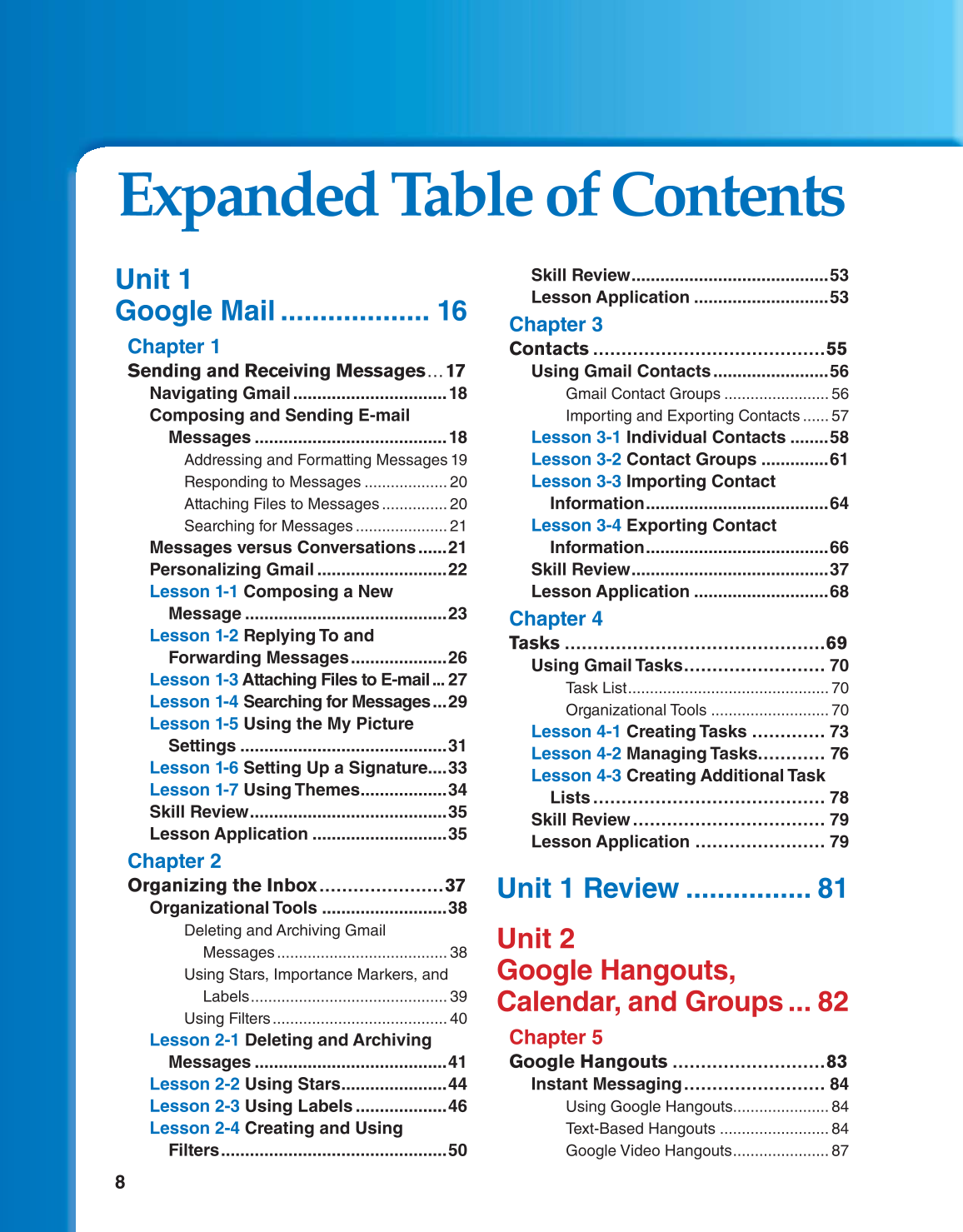 Using Google Apps, 1st Edition page 8