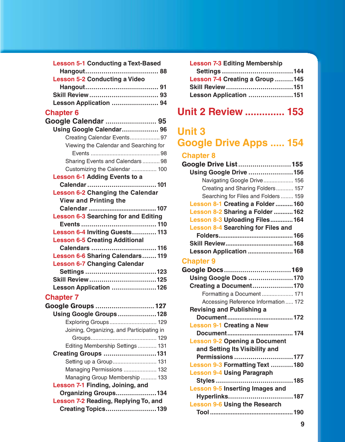 Using Google Apps, 1st Edition page 9