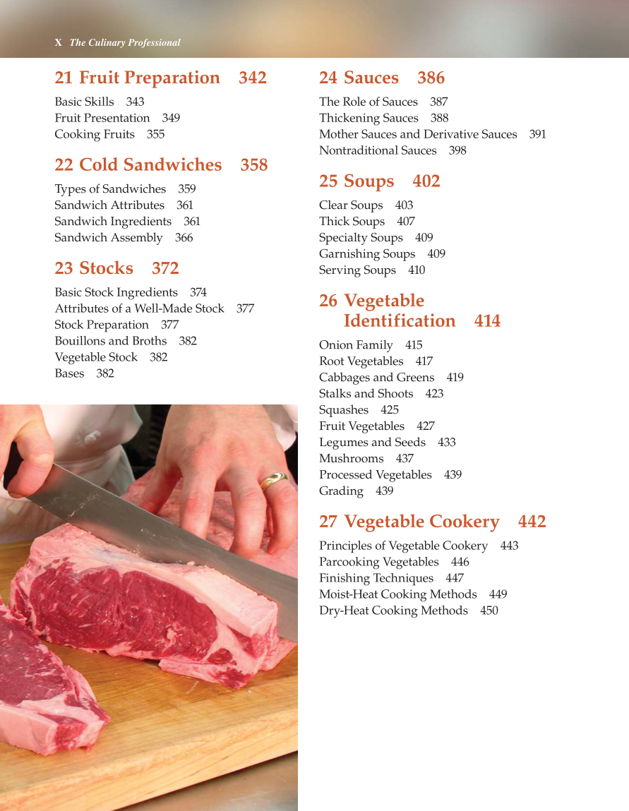 The Culinary Professional, 2nd Edition page X