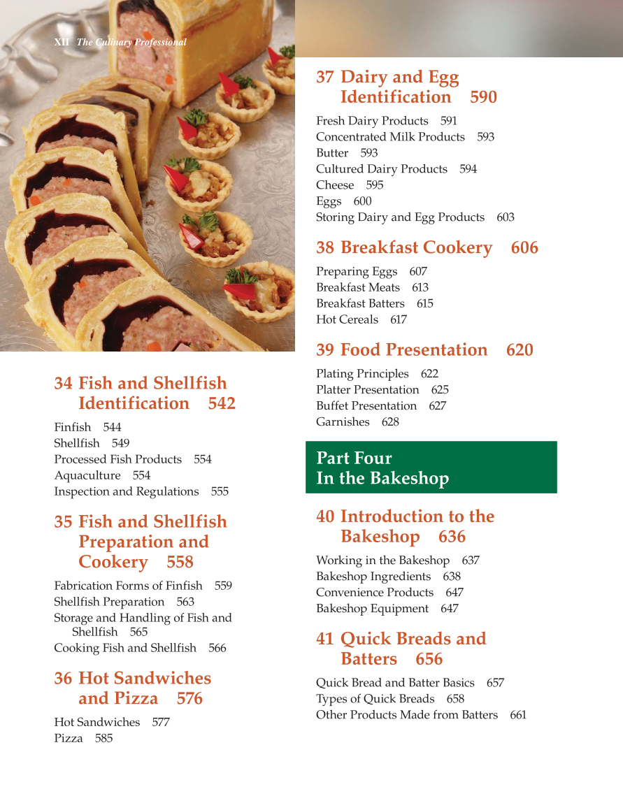 The Culinary Professional, 2nd Edition page XII