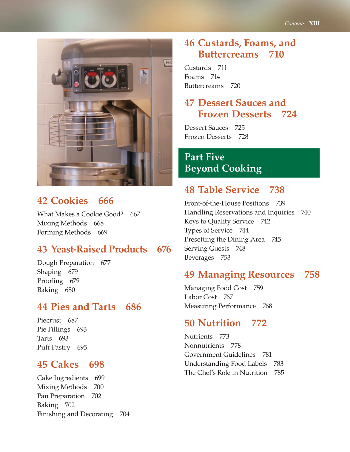The Culinary Professional, 2nd Edition page XIII