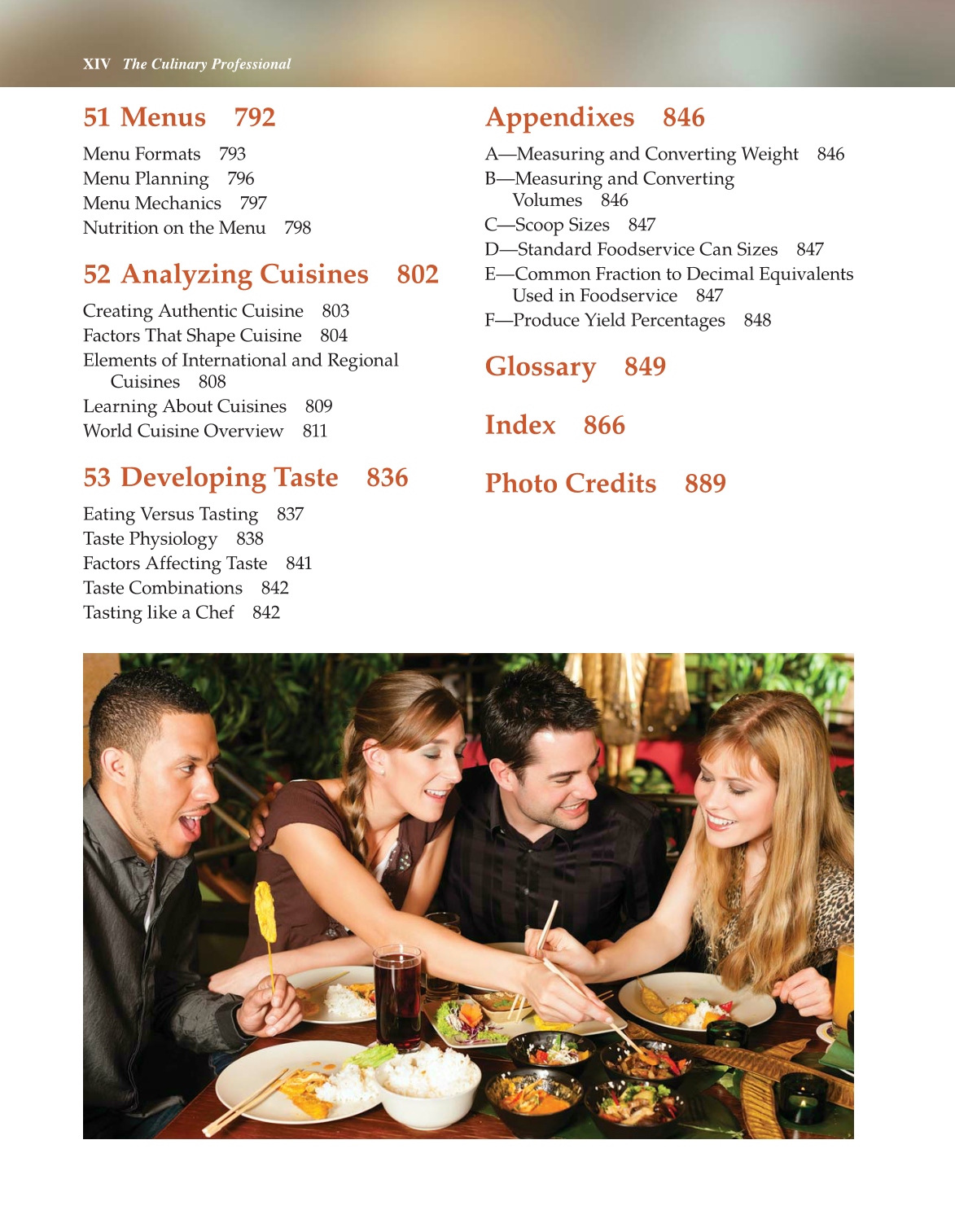 The Culinary Professional, 2nd Edition page XIV