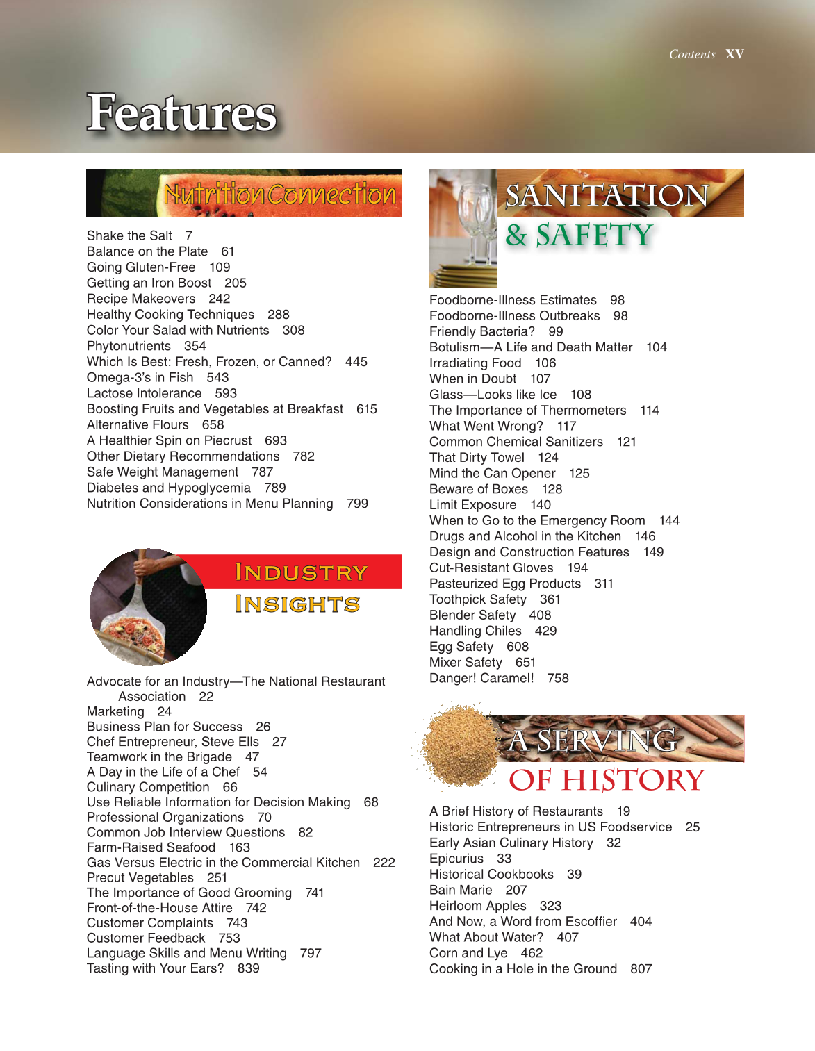 The Culinary Professional, 2nd Edition page XV