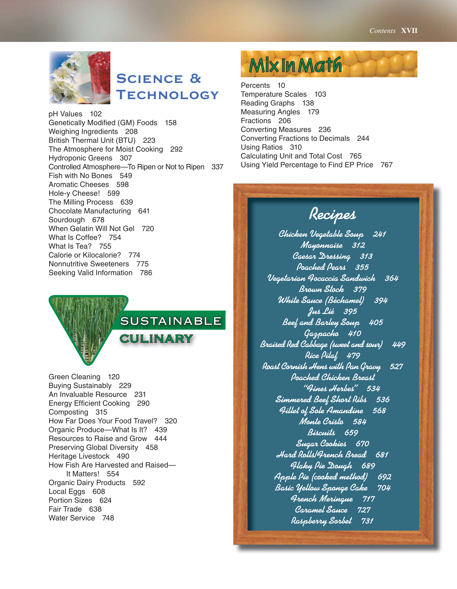 The Culinary Professional, 2nd Edition page XVII