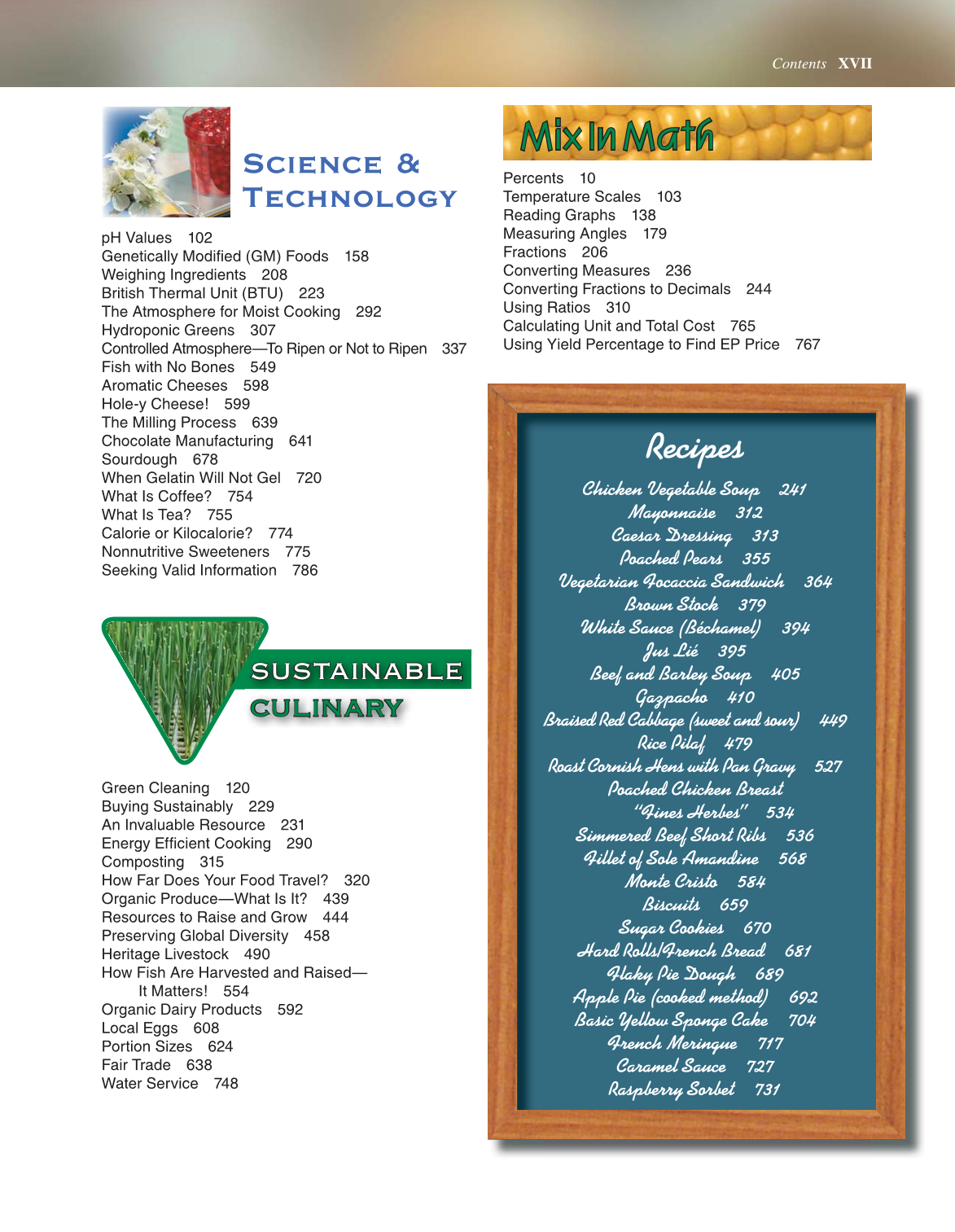 The Culinary Professional, 2nd Edition page XVII