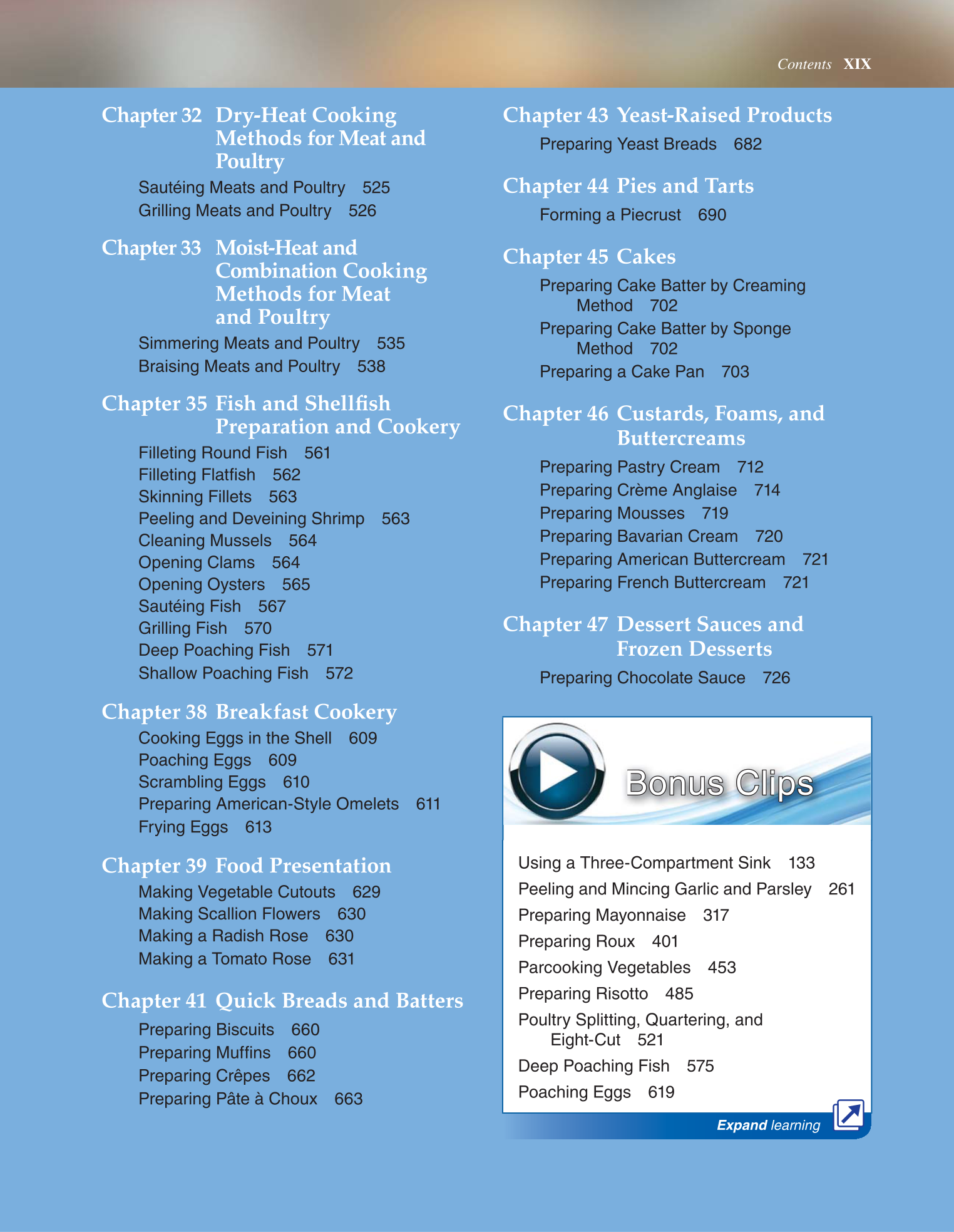 The Culinary Professional, 2nd Edition page XIX