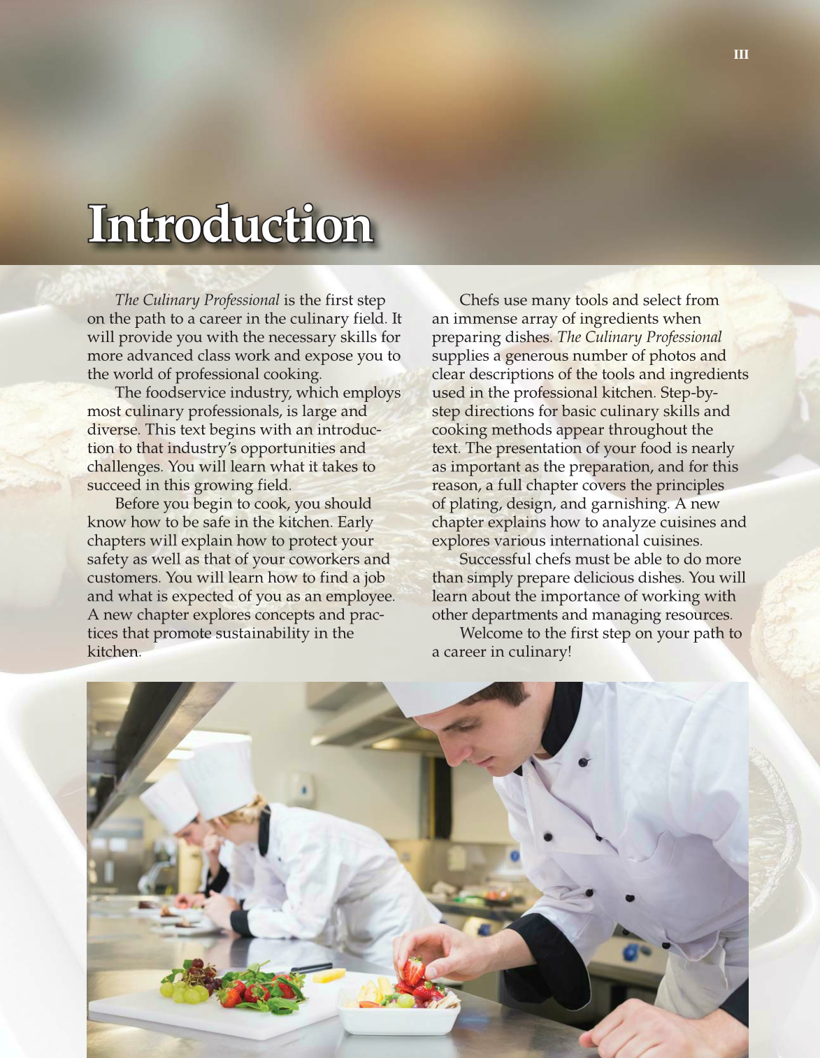 The Culinary Professional, 2nd Edition page III