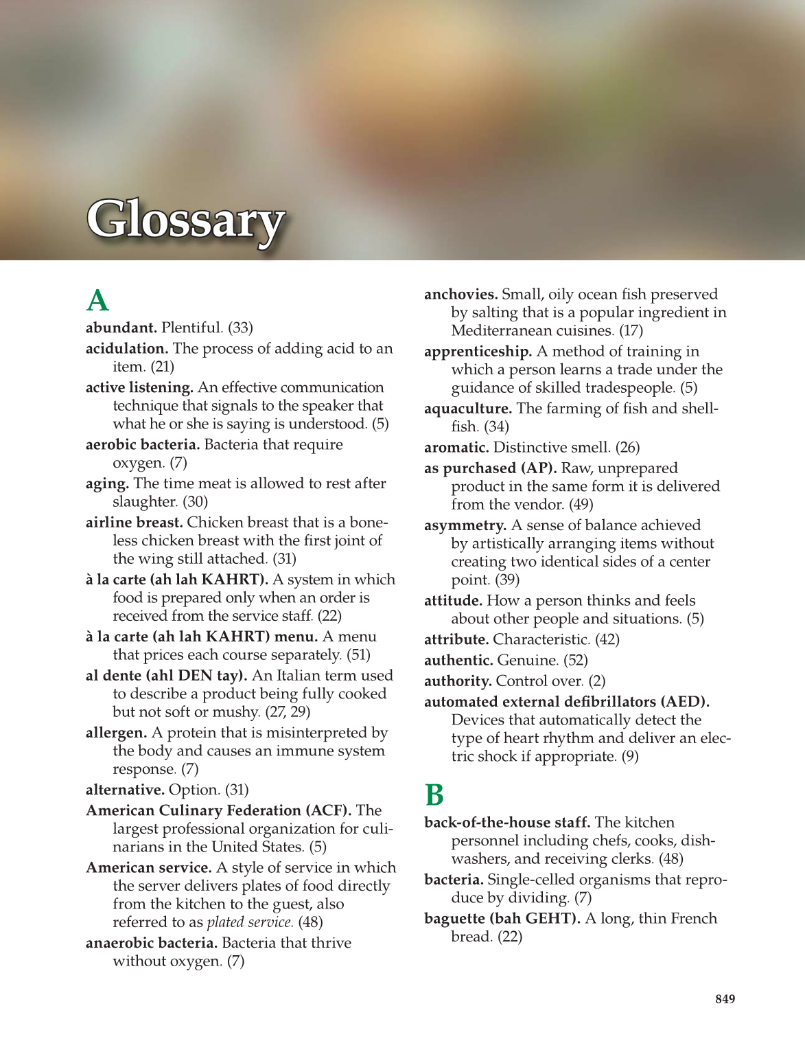The Culinary Professional, 2nd Edition page 849