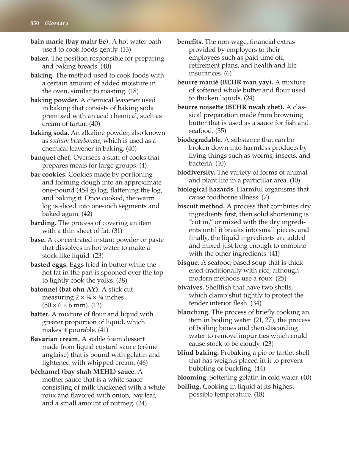 The Culinary Professional, 2nd Edition page 850