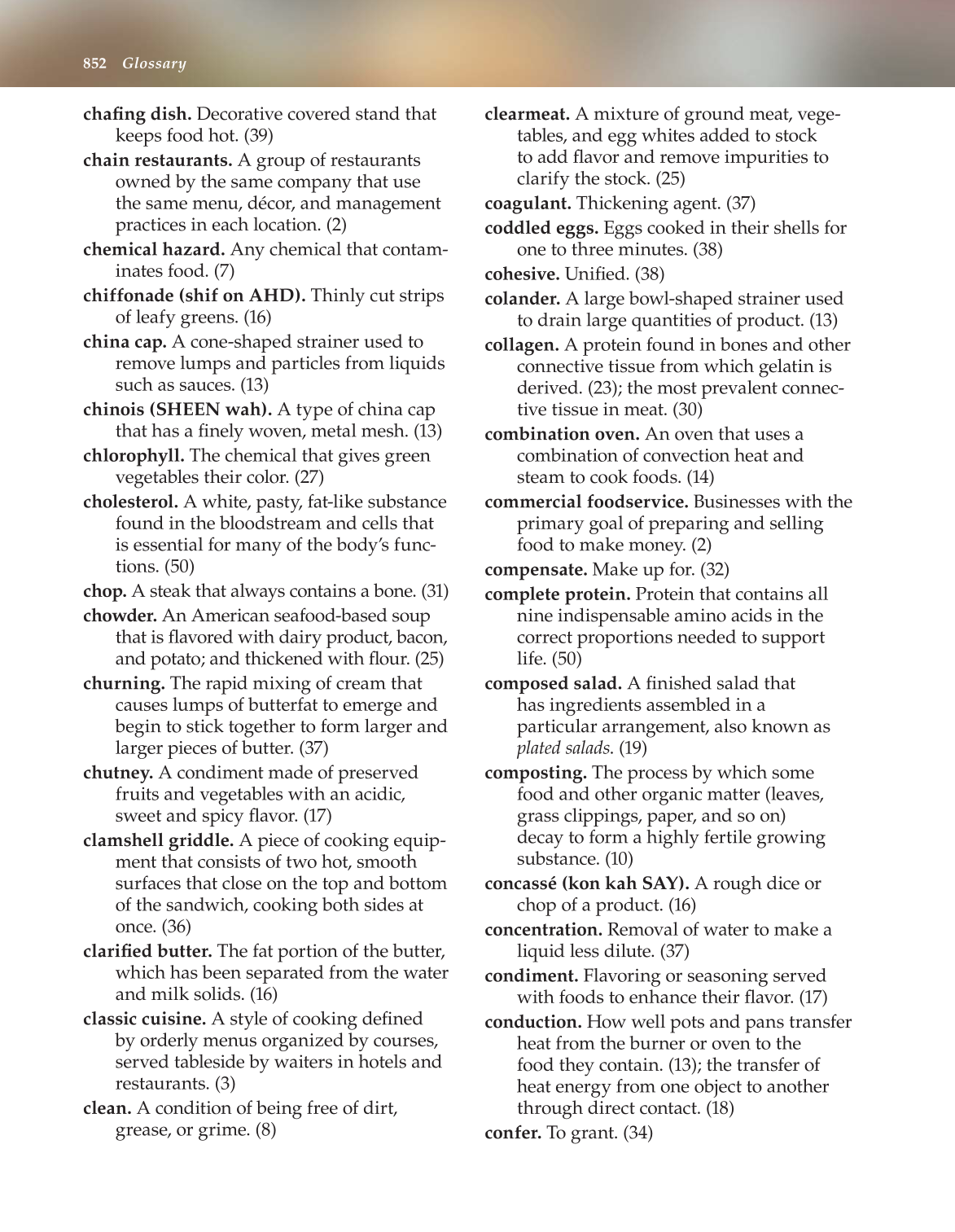 The Culinary Professional, 2nd Edition page 852