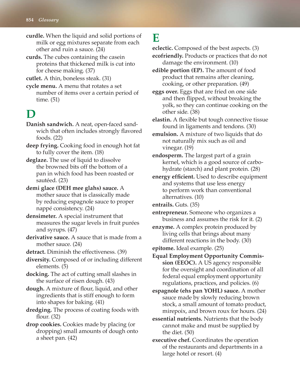 The Culinary Professional, 2nd Edition page 854