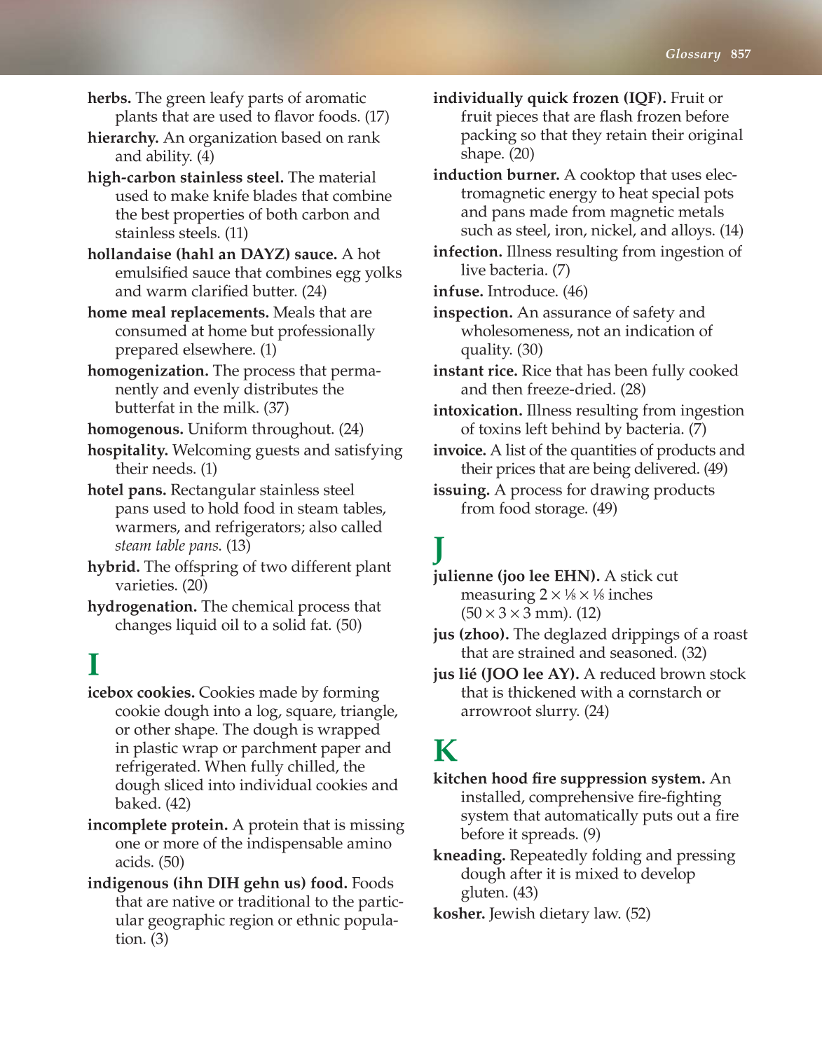 The Culinary Professional, 2nd Edition page 857