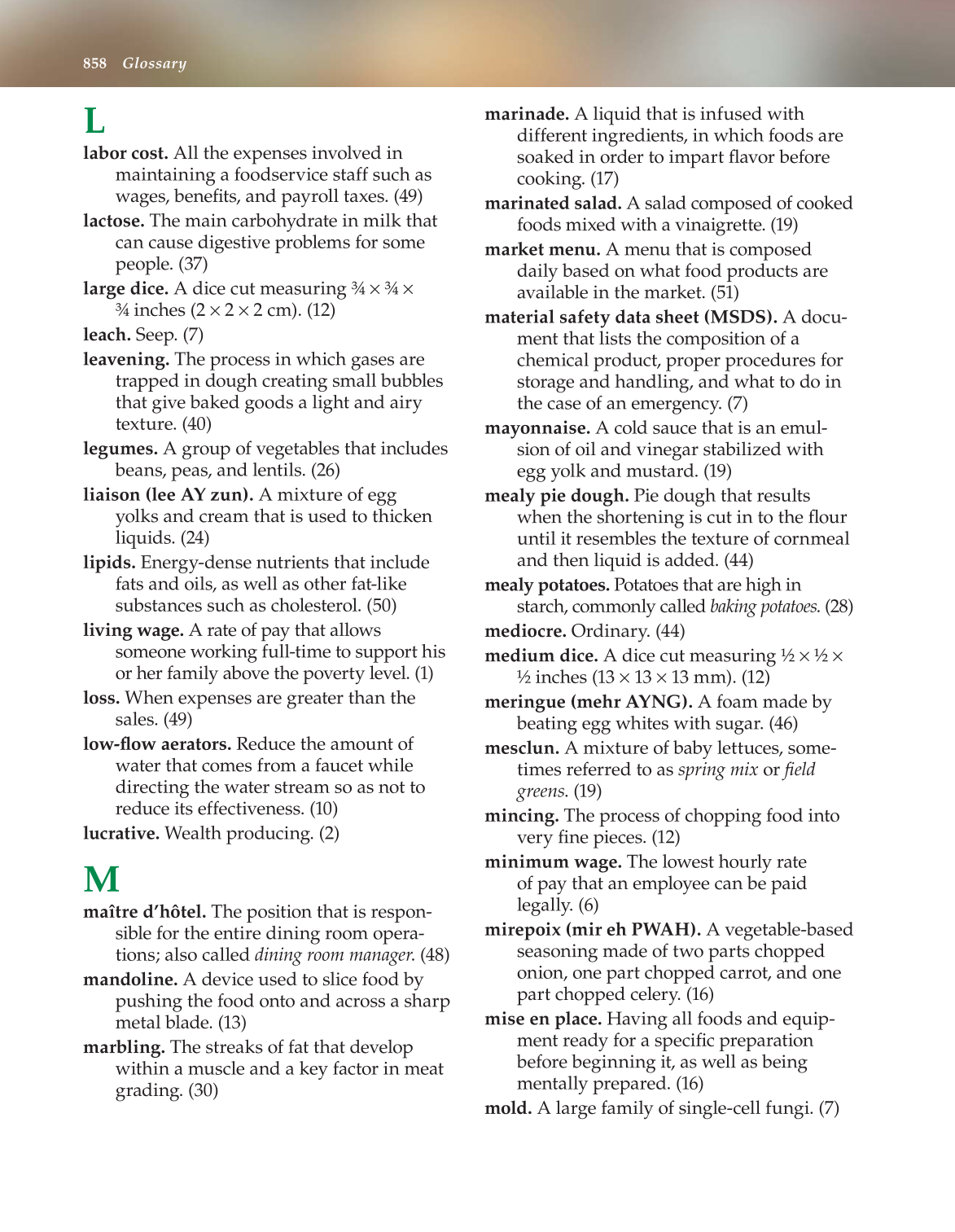 The Culinary Professional, 2nd Edition page 858