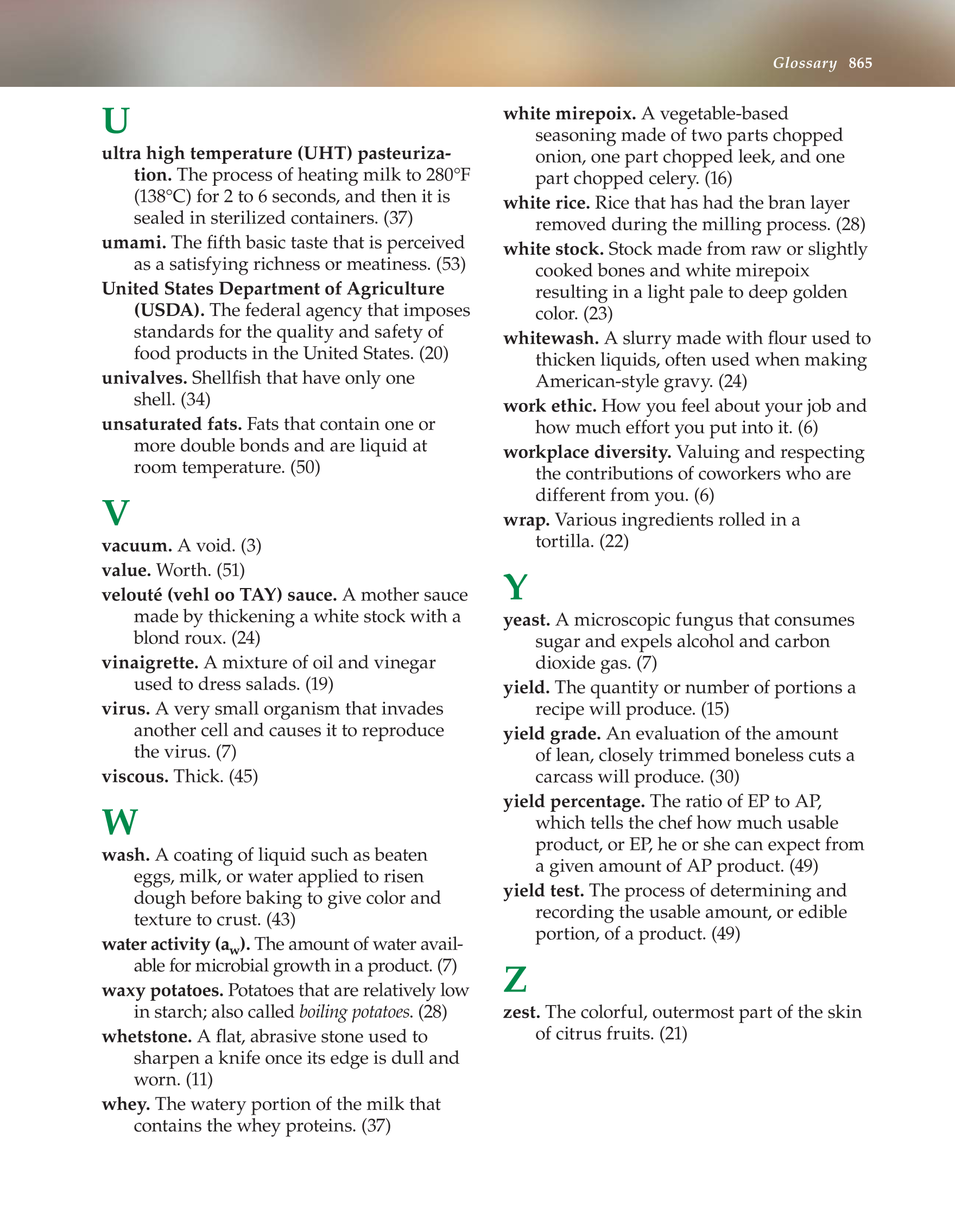 The Culinary Professional, 2nd Edition page 865