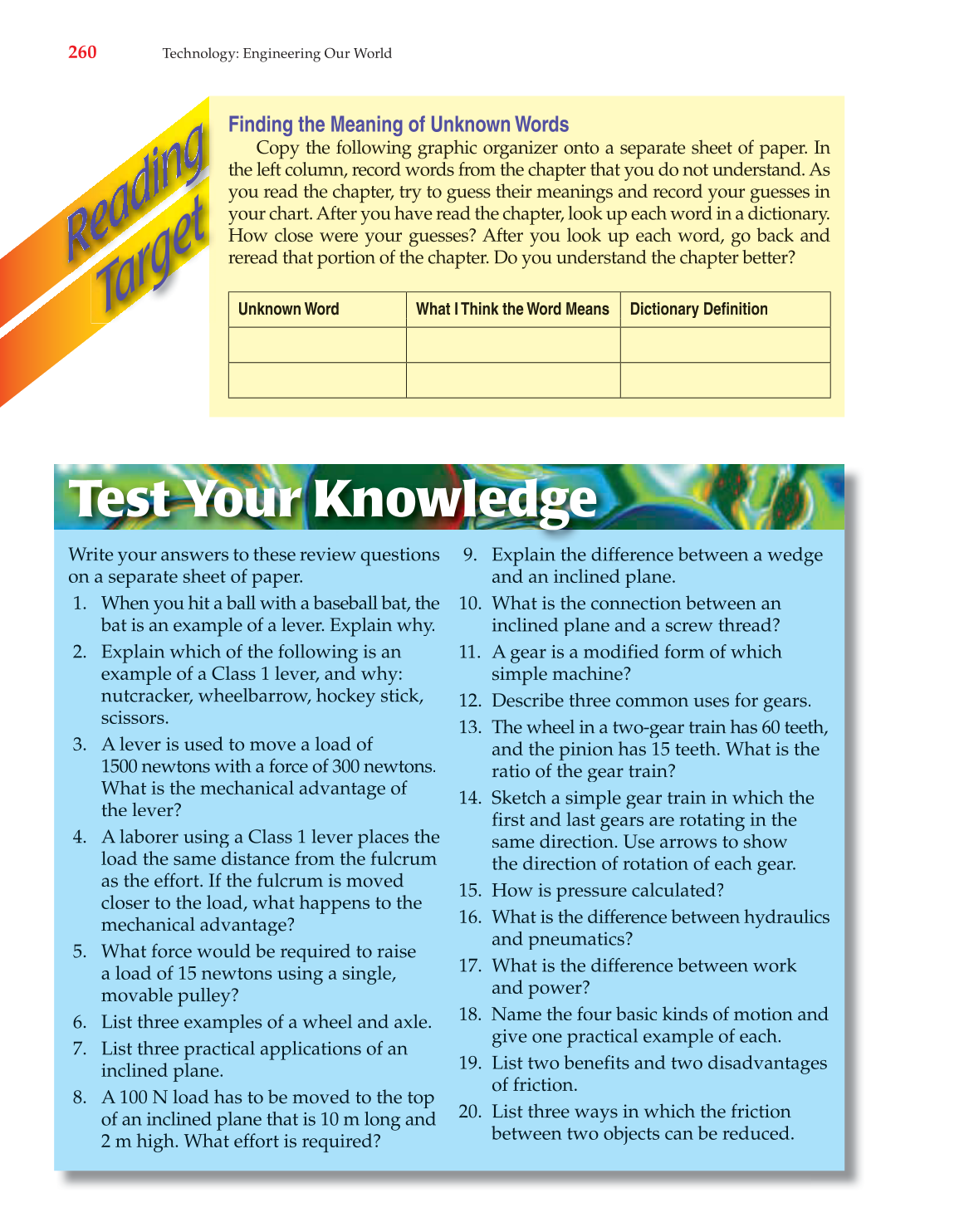 Technology: Engineering Our World, 7th Edition page 260