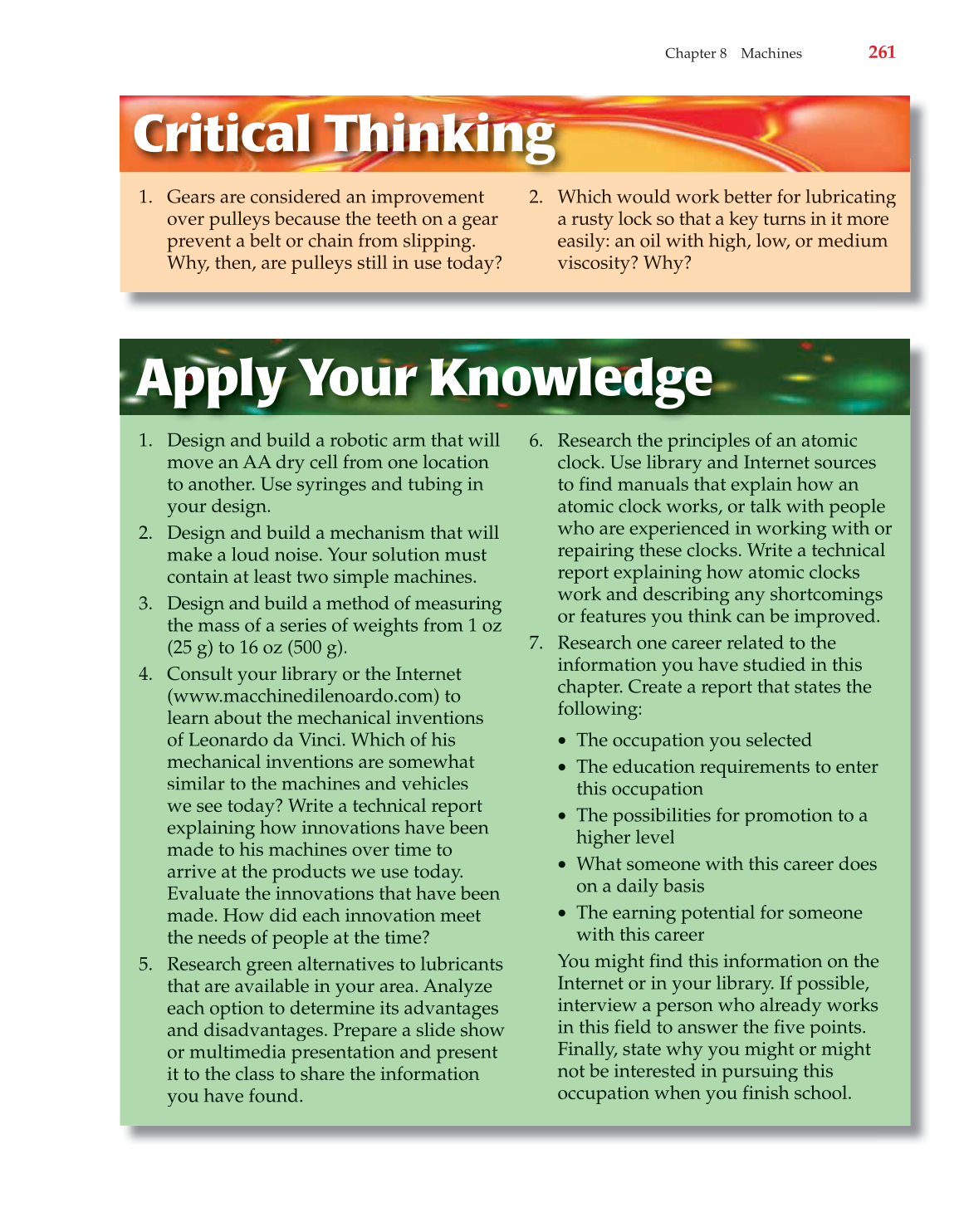 Technology: Engineering Our World, 7th Edition page 261
