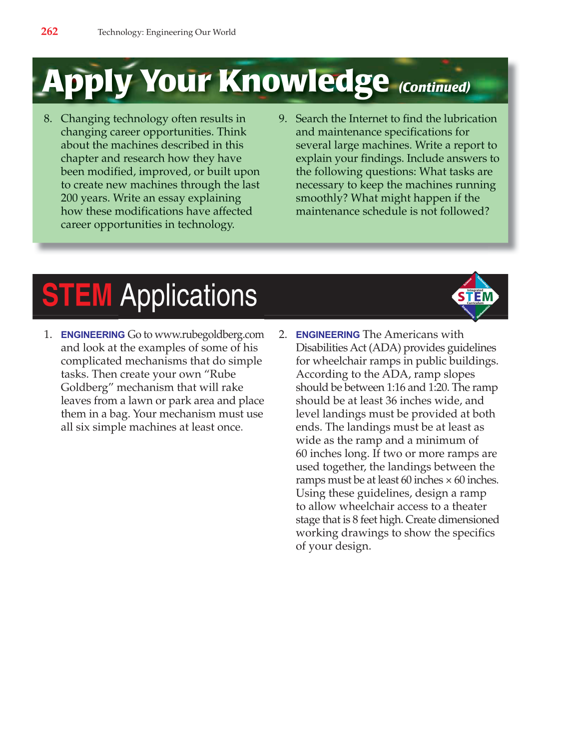 Technology: Engineering Our World, 7th Edition page 262