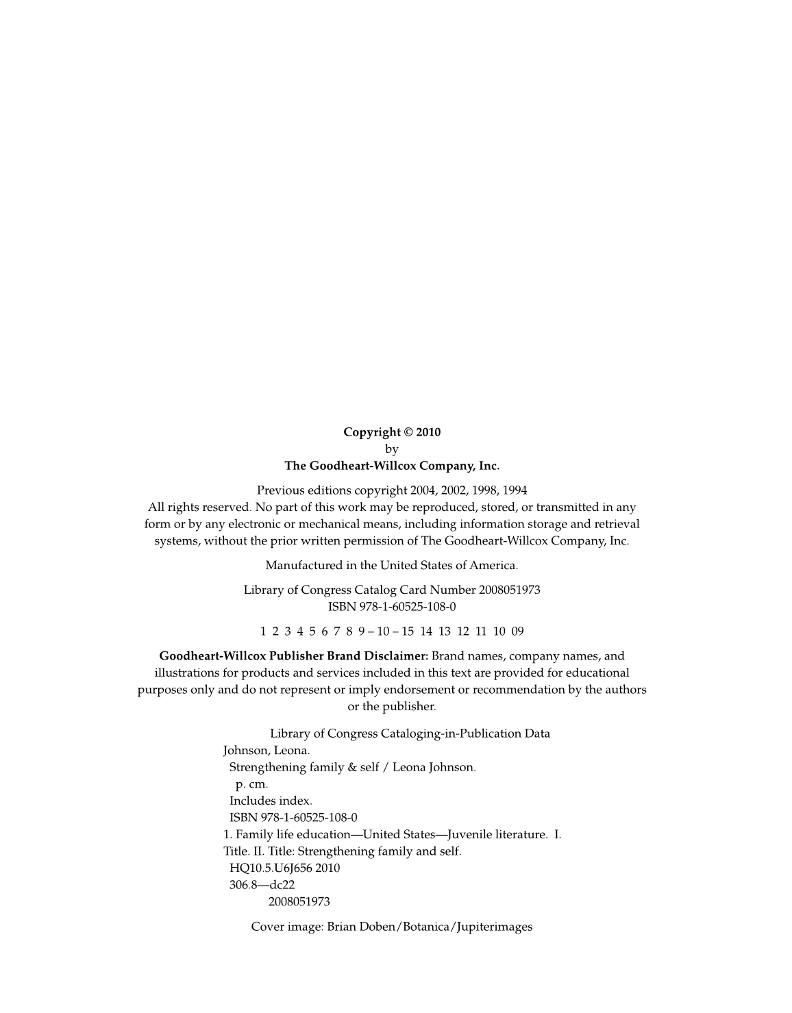 Strengthening Family &amp; Self, 6th Edition page 2