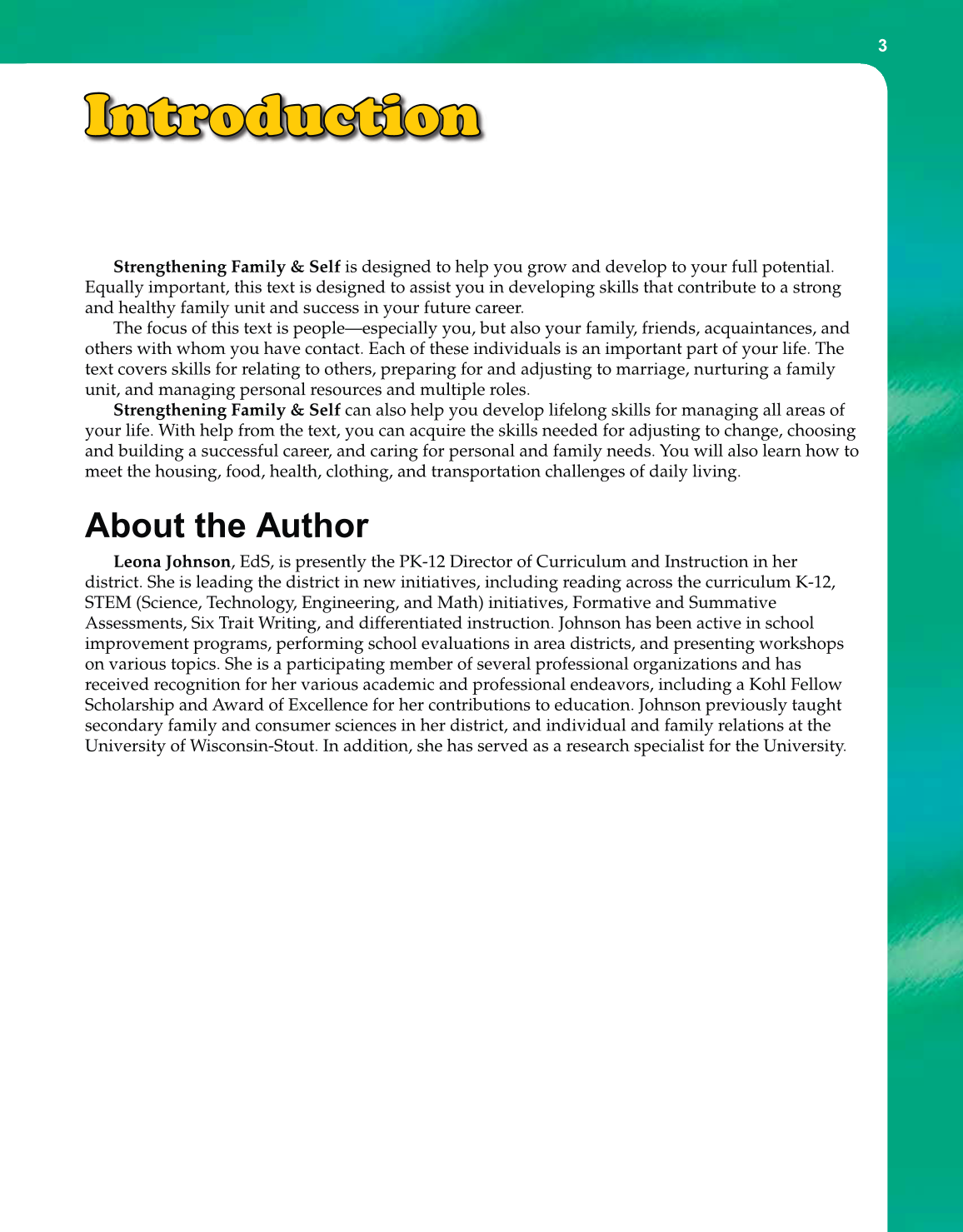 Strengthening Family &amp; Self, 6th Edition page 3